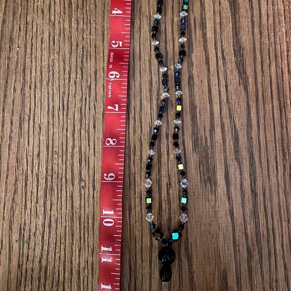 Black Onyx Iridescent Black Crystal Necklace - Picture 3 of 5